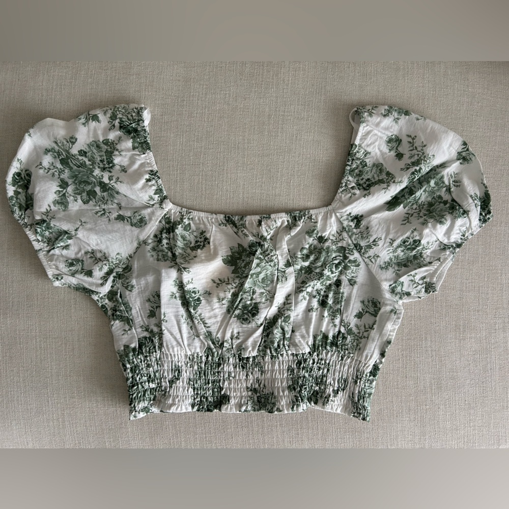 Romantic Peasant Boho Floral Crop Top NWT - Picture 10 of 12